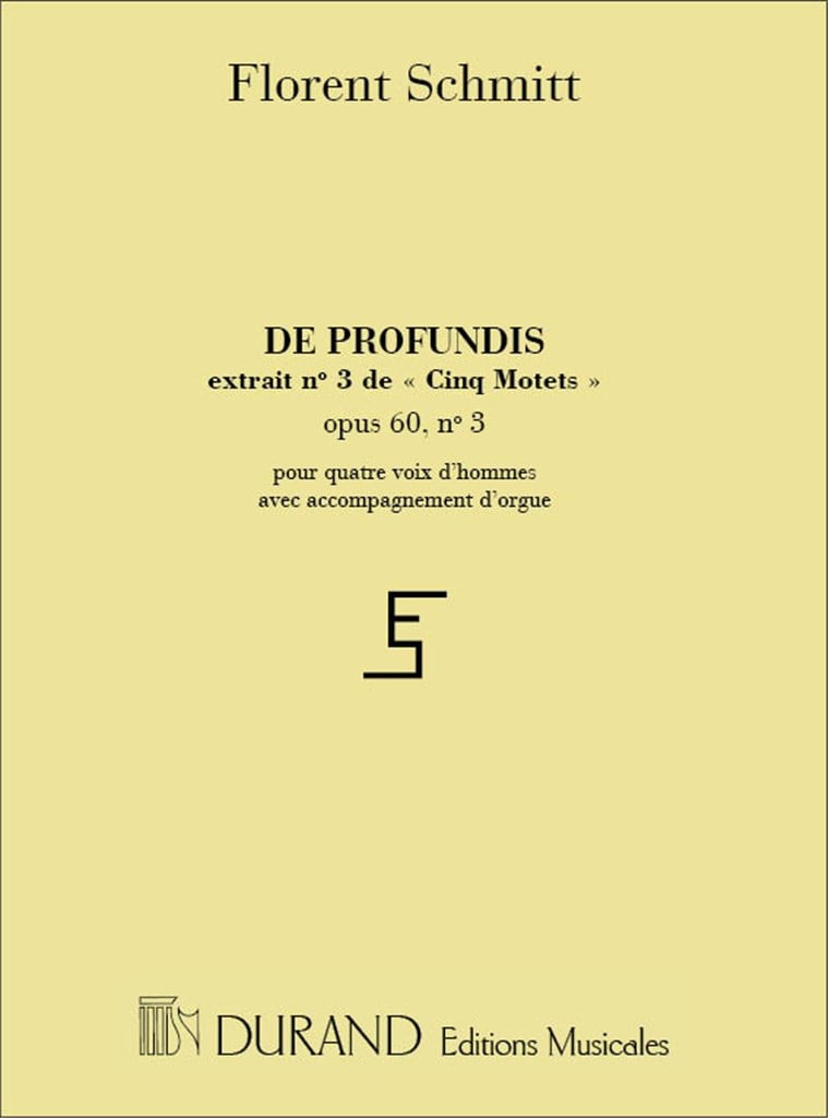 5 Motets Op 60 N 3 De Profundis 4 Vx-Orgue